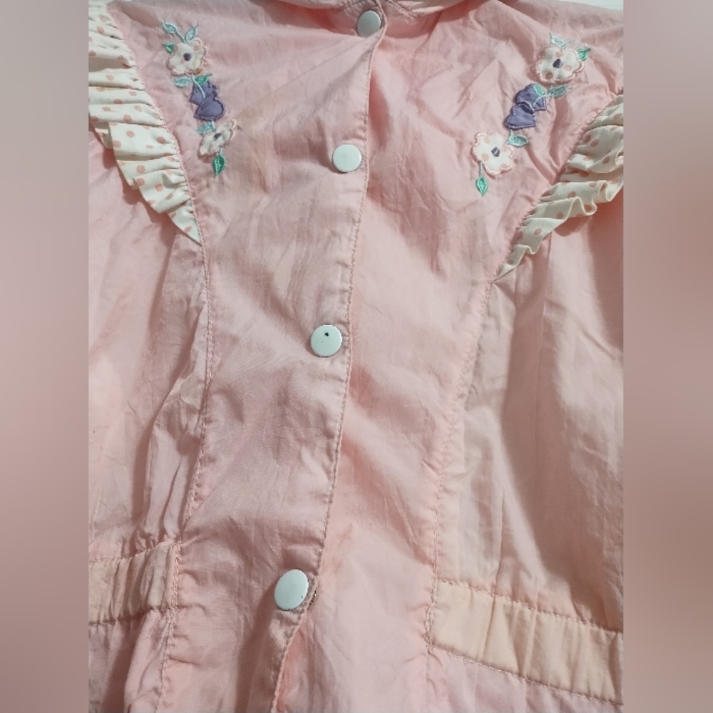 Pink Kids Jacket with Ruffle Details - Picture 3 of 10